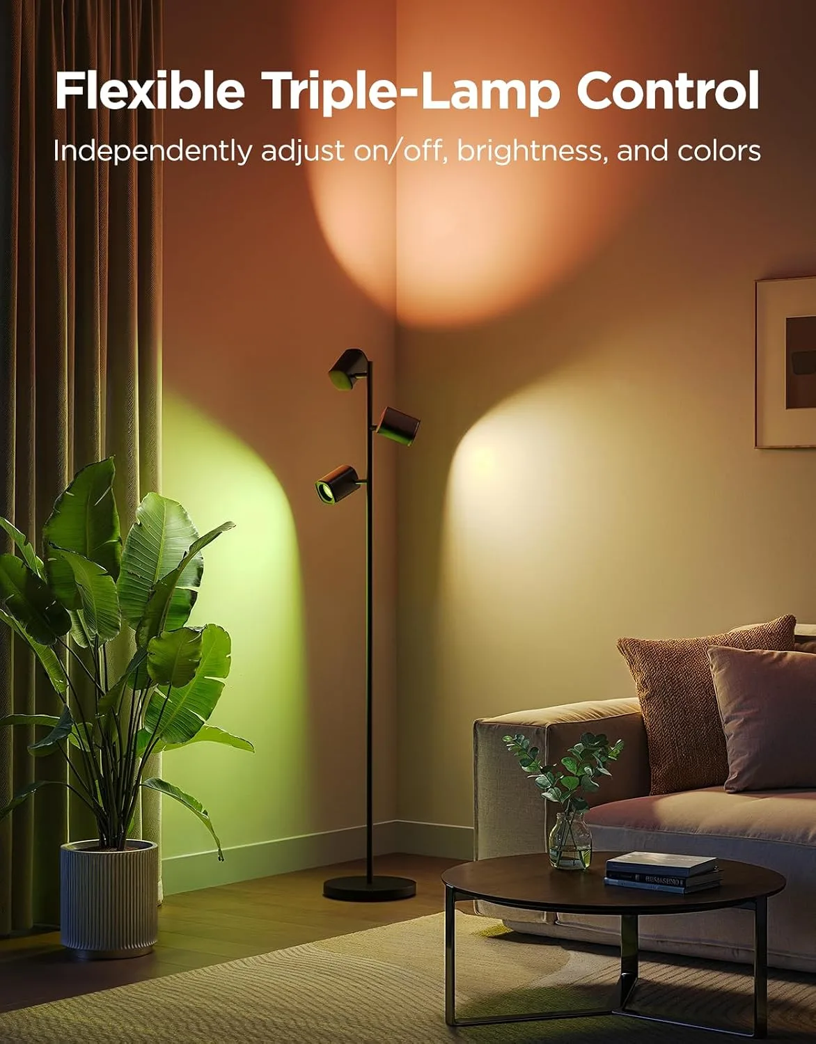 Govee Tree Floor Lamp with 3 Rotatable Lights and Matter - detail view 1