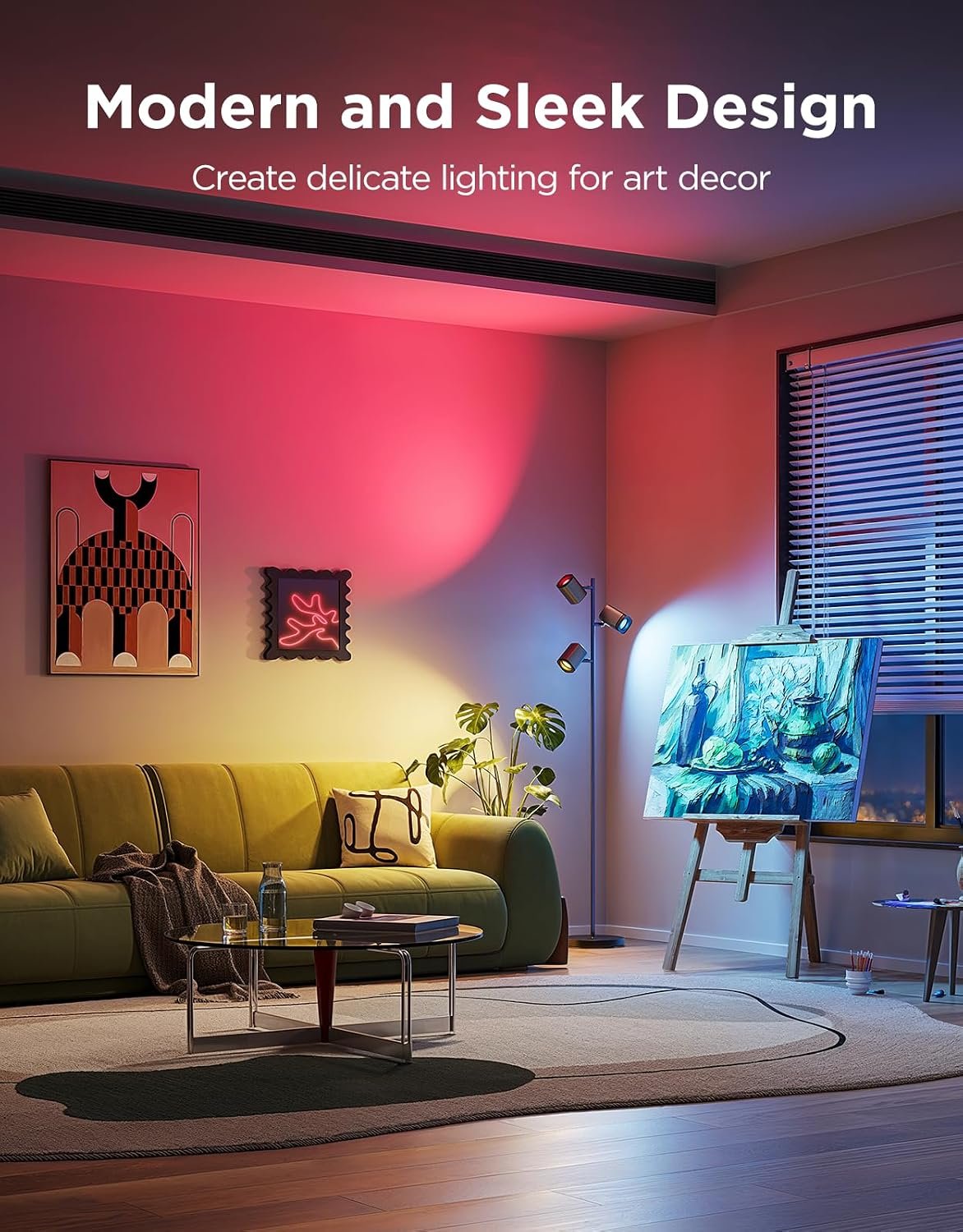 Govee Tree Floor Lamp with 3 Rotatable Lights and Matter - detail view 6