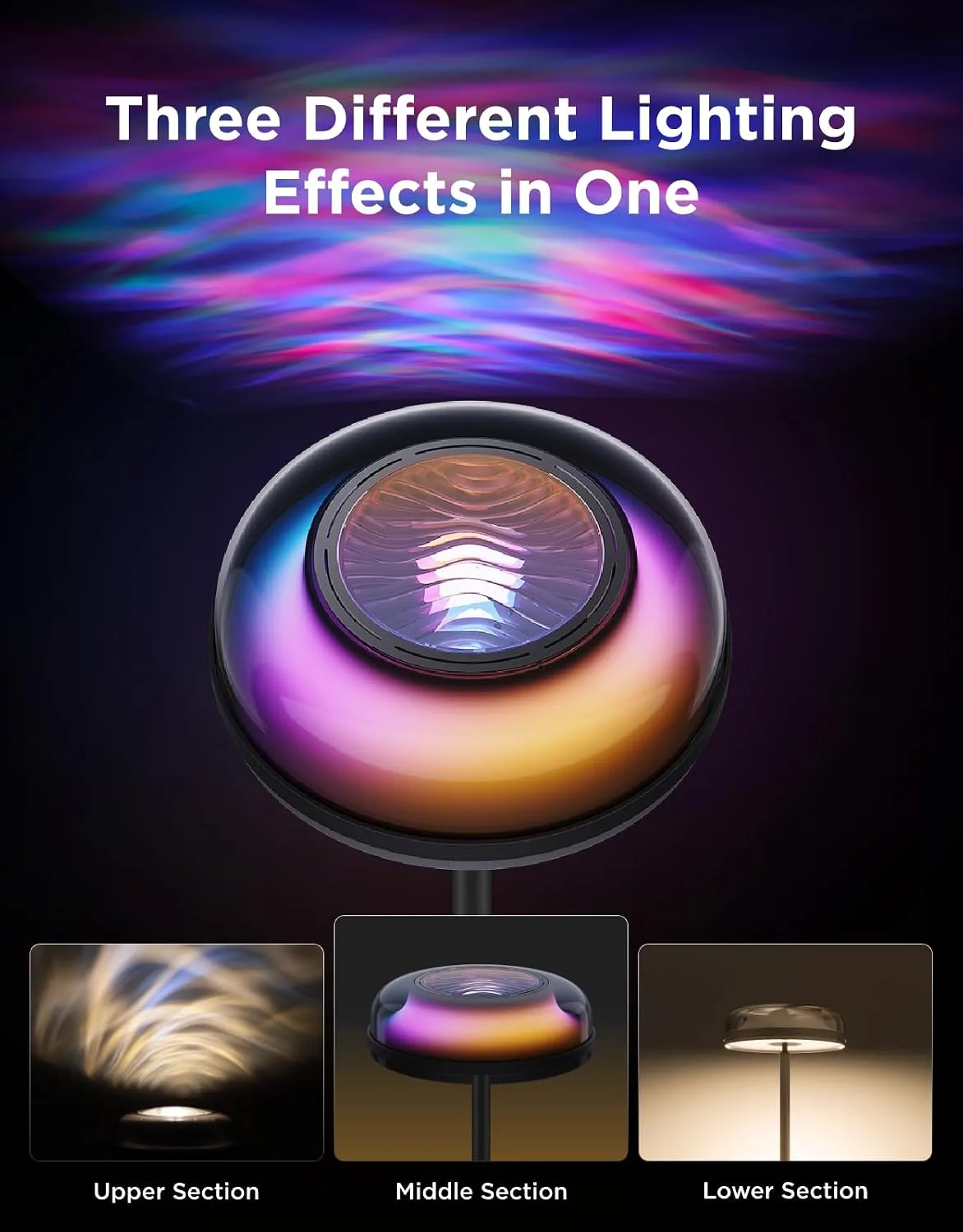 Govee Uplighter Floor Lamp RGBIC Ripple Projector - detail view 7