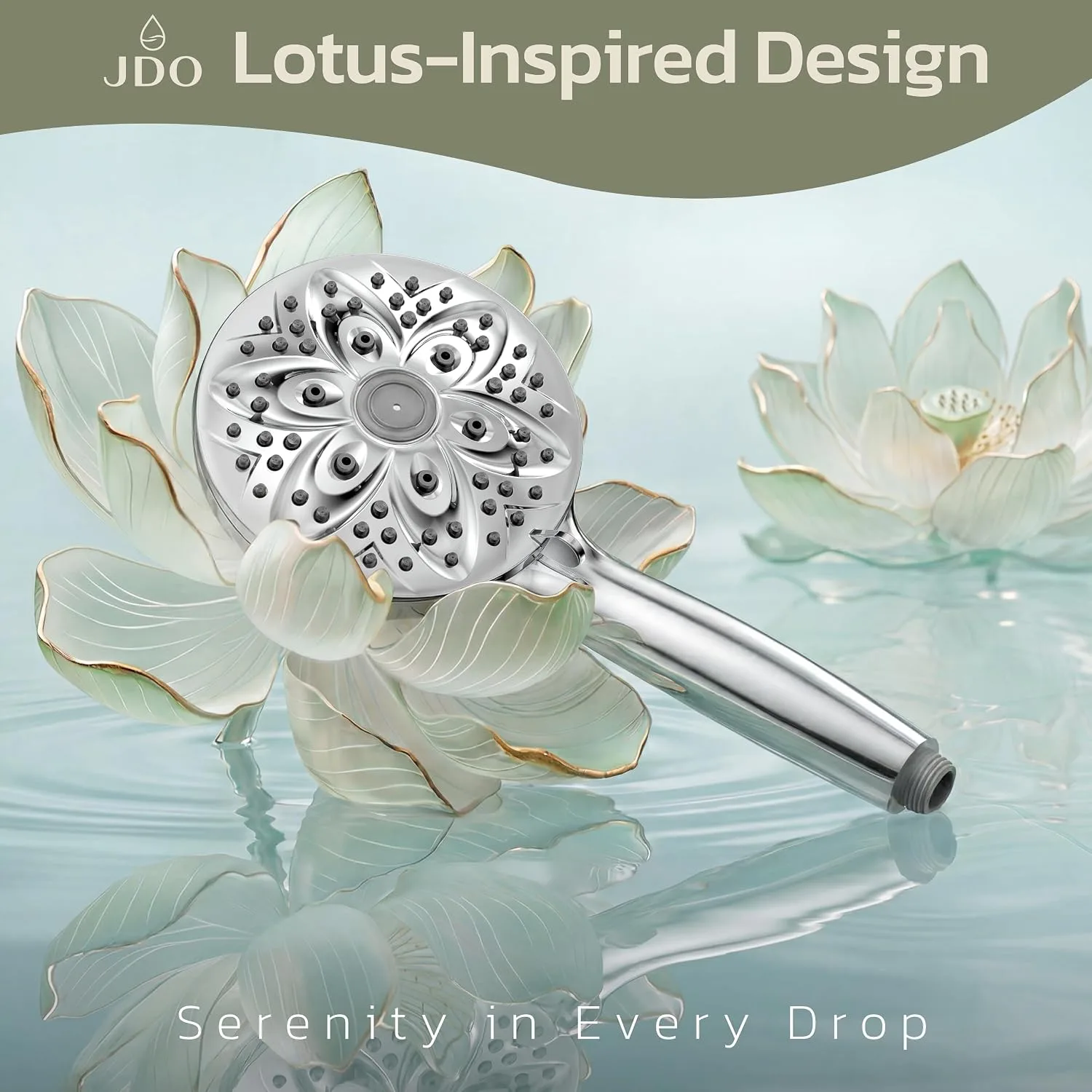 JDO Handheld Shower Head 6-Setting Chrome - detail view 1