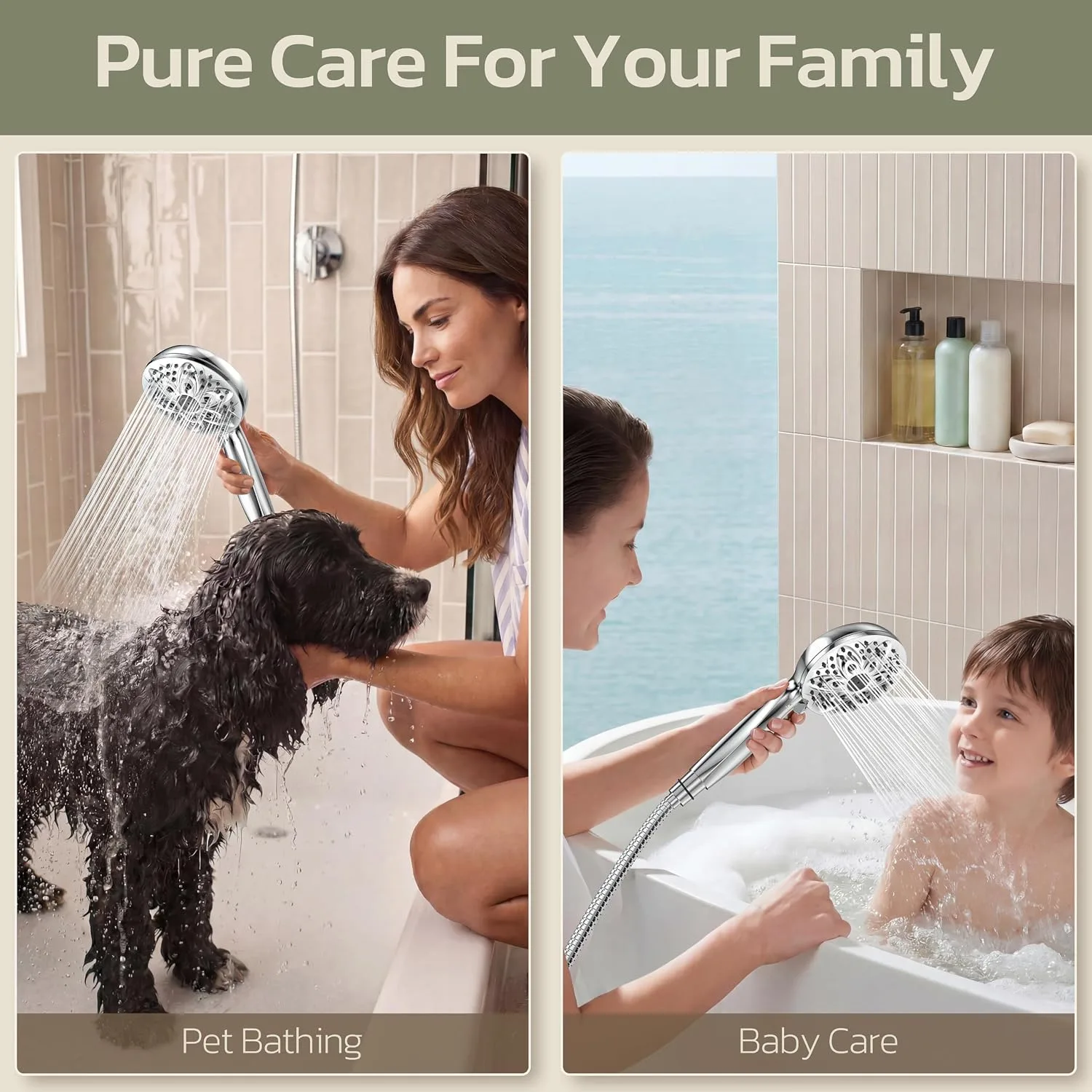JDO Handheld Shower Head 6-Setting Chrome - detail view 2