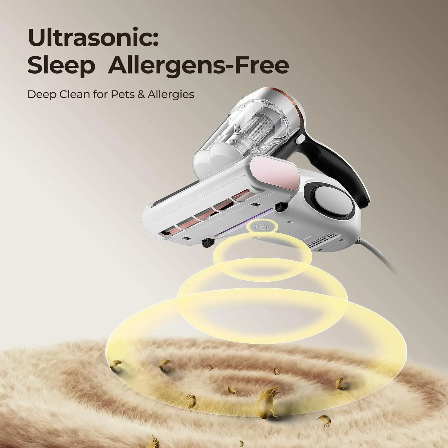 JIGOO J300 Bed Vacuum with Dust Sensor and UV Heat - detail view 5