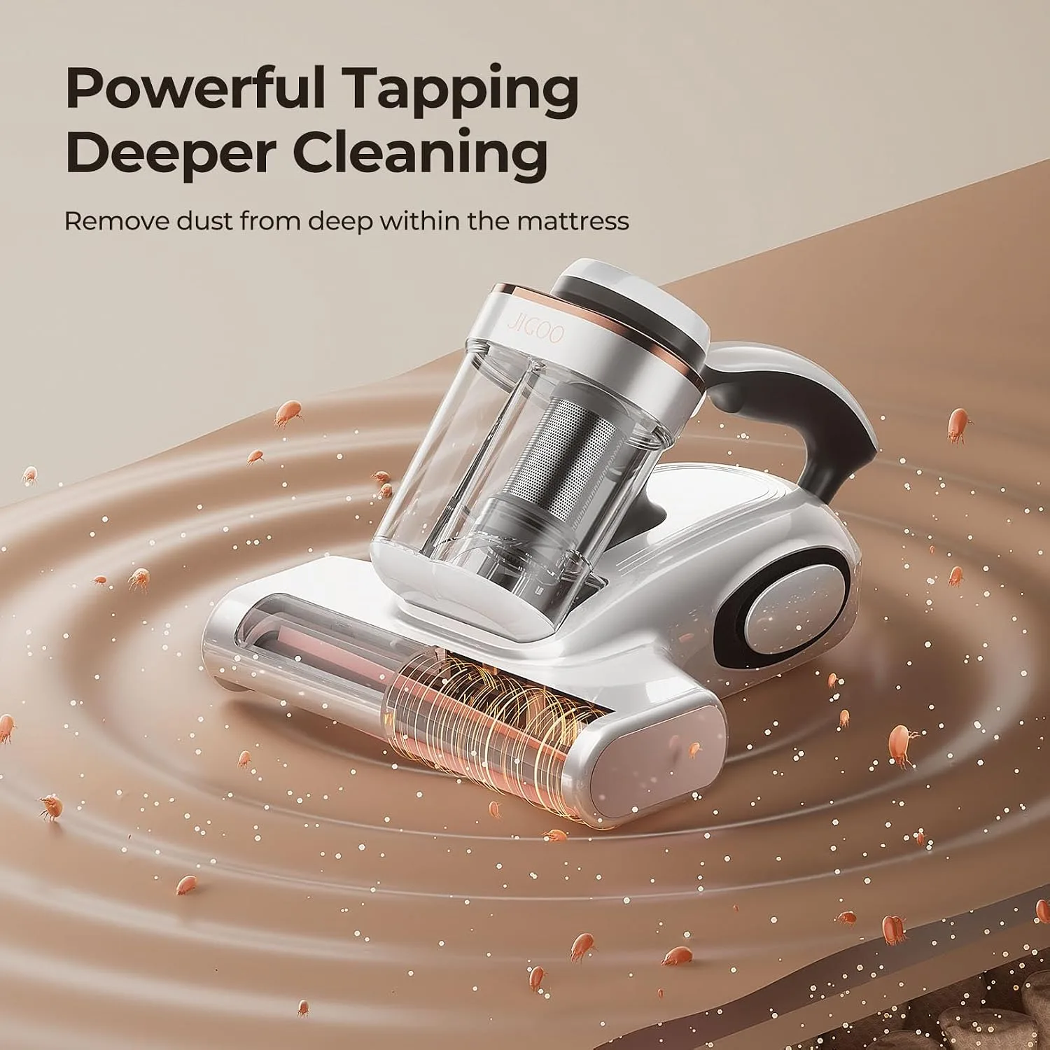 JIGOO J300 Bed Vacuum with Dust Sensor and UV Heat - detail view 6