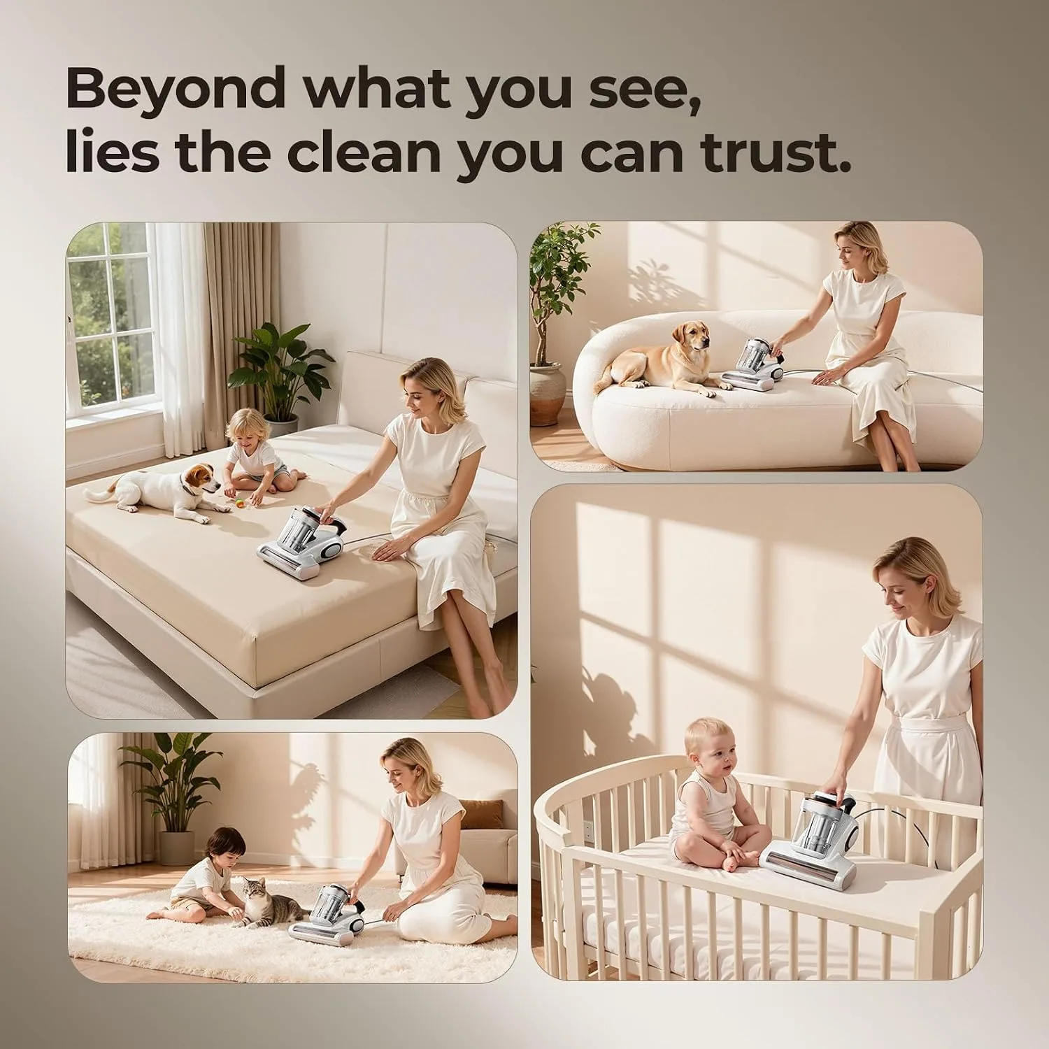 JIGOO J300 Bed Vacuum with Dust Sensor and UV Heat - detail view 8