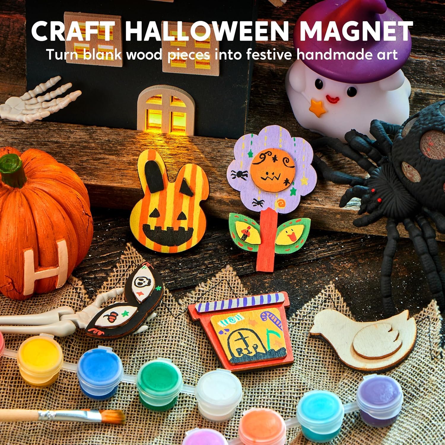 JOYIN 12 Wooden Magnet Painting Kit for Kids Ages 3-8 - detail view 2