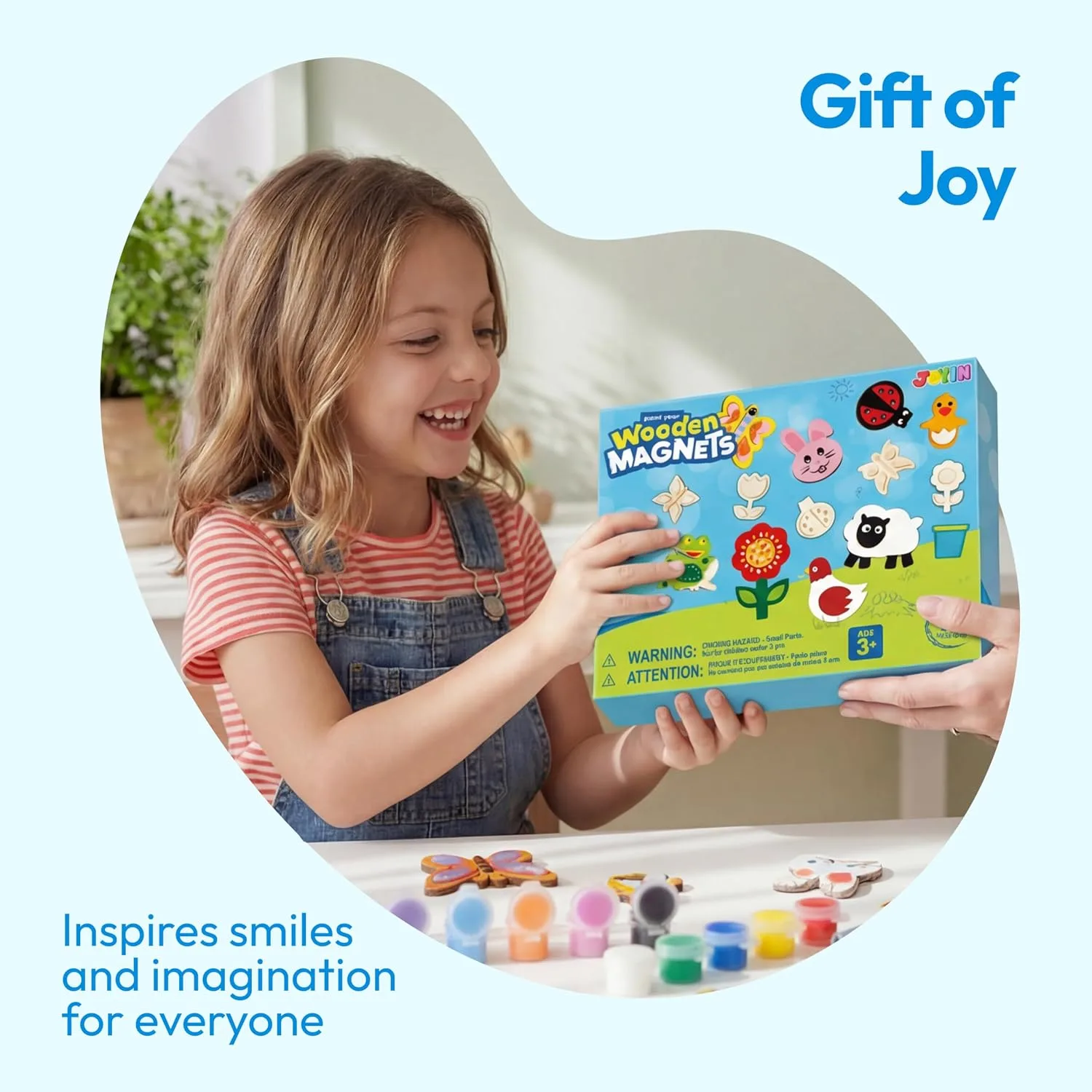 JOYIN 12 Wooden Magnet Painting Kit for Kids Ages 3-8 - detail view 8