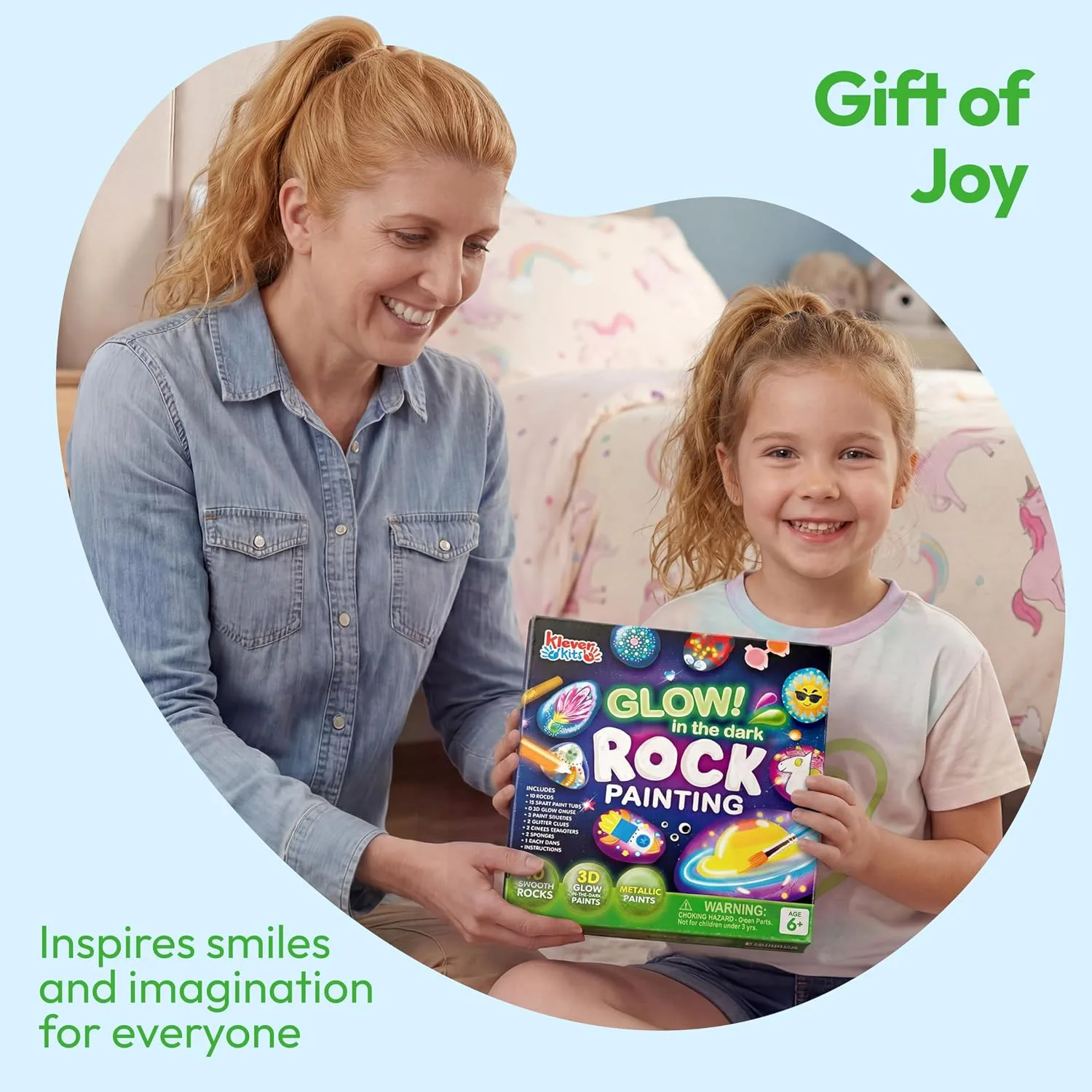 JOYIN Glow in the Dark Rock Painting Kit for Kids - detail view 6