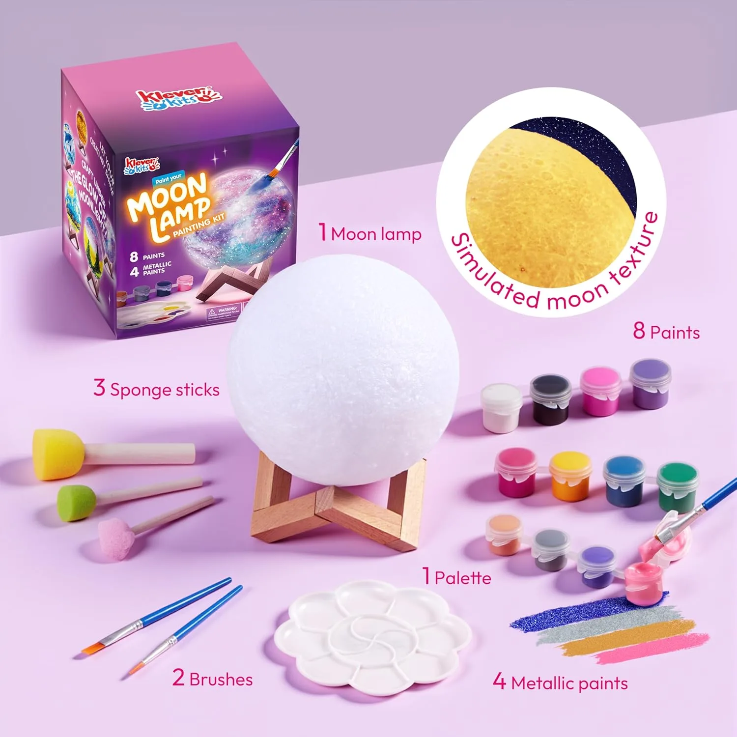 Klever Kits DIY 3D Moon Night Light - Paint Your Own - detail view 1