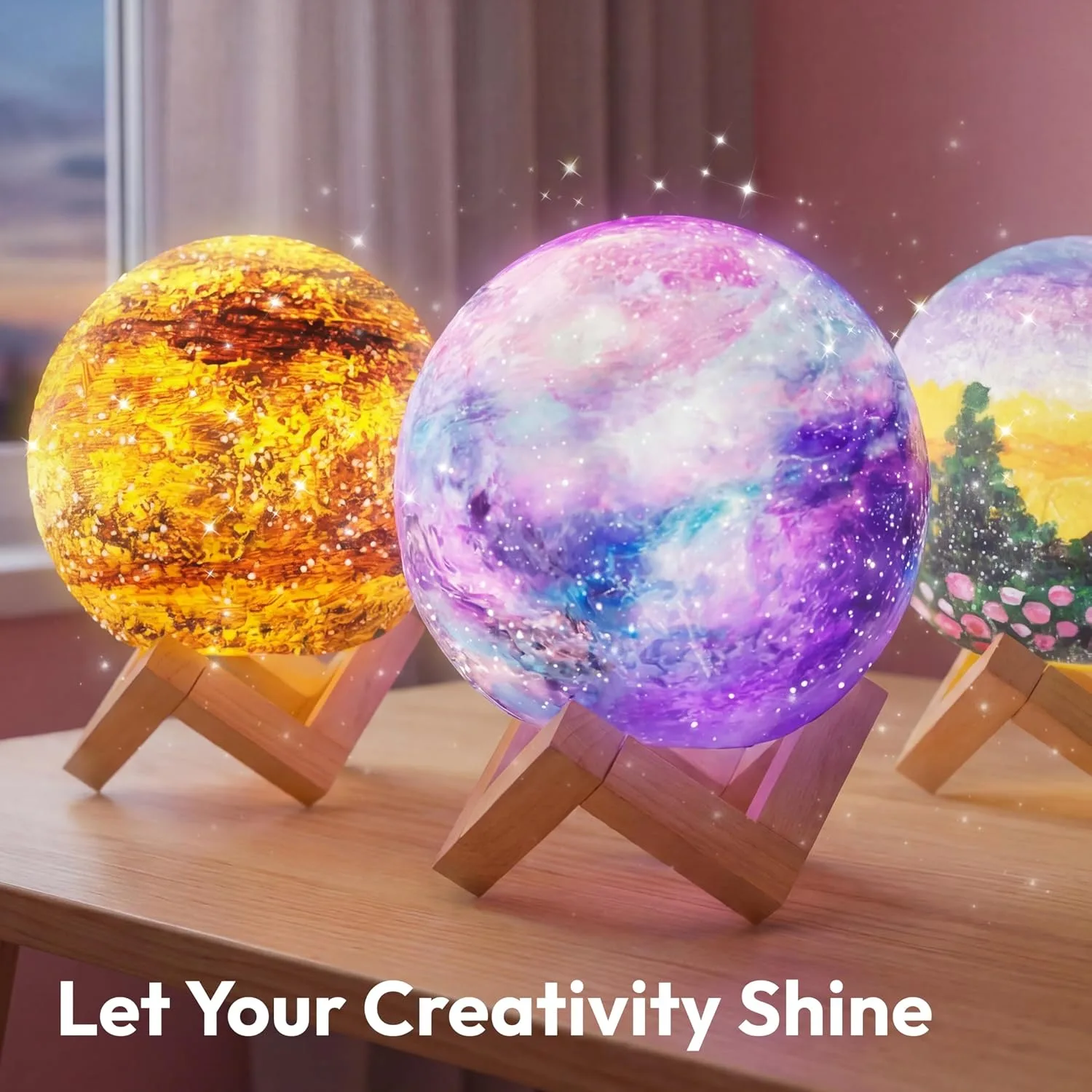 Klever Kits DIY 3D Moon Night Light - Paint Your Own - detail view 2