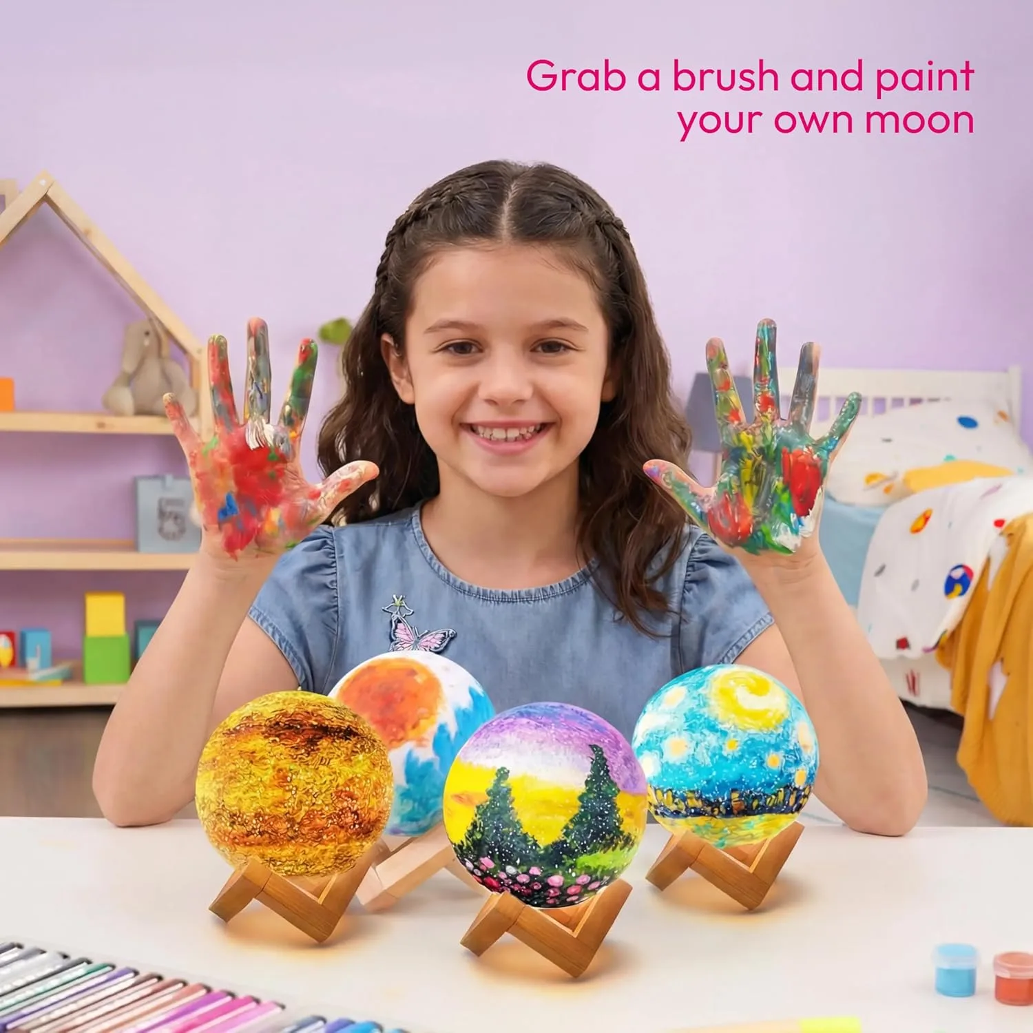 Klever Kits DIY 3D Moon Night Light - Paint Your Own - detail view 5