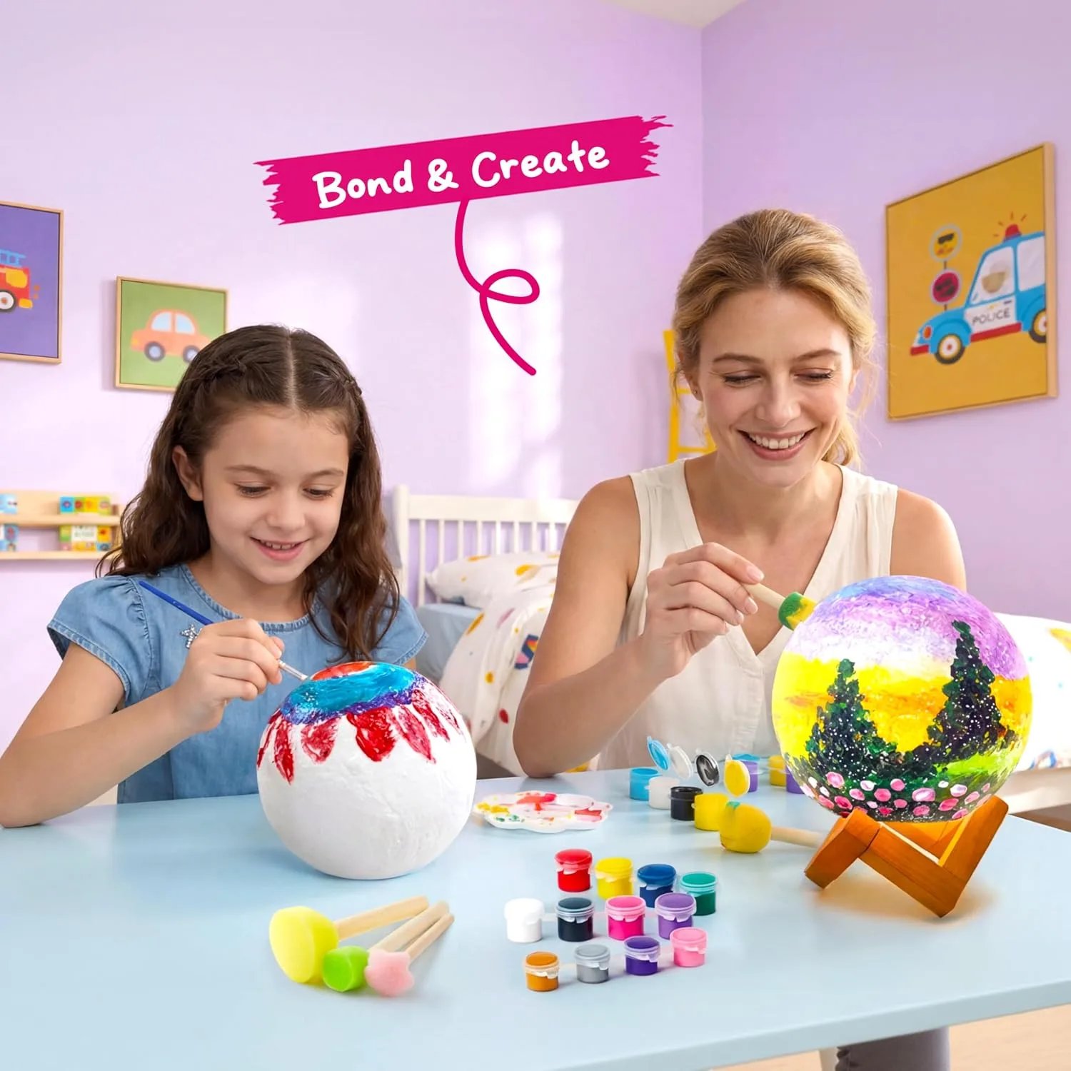 Klever Kits DIY 3D Moon Night Light - Paint Your Own - detail view 6