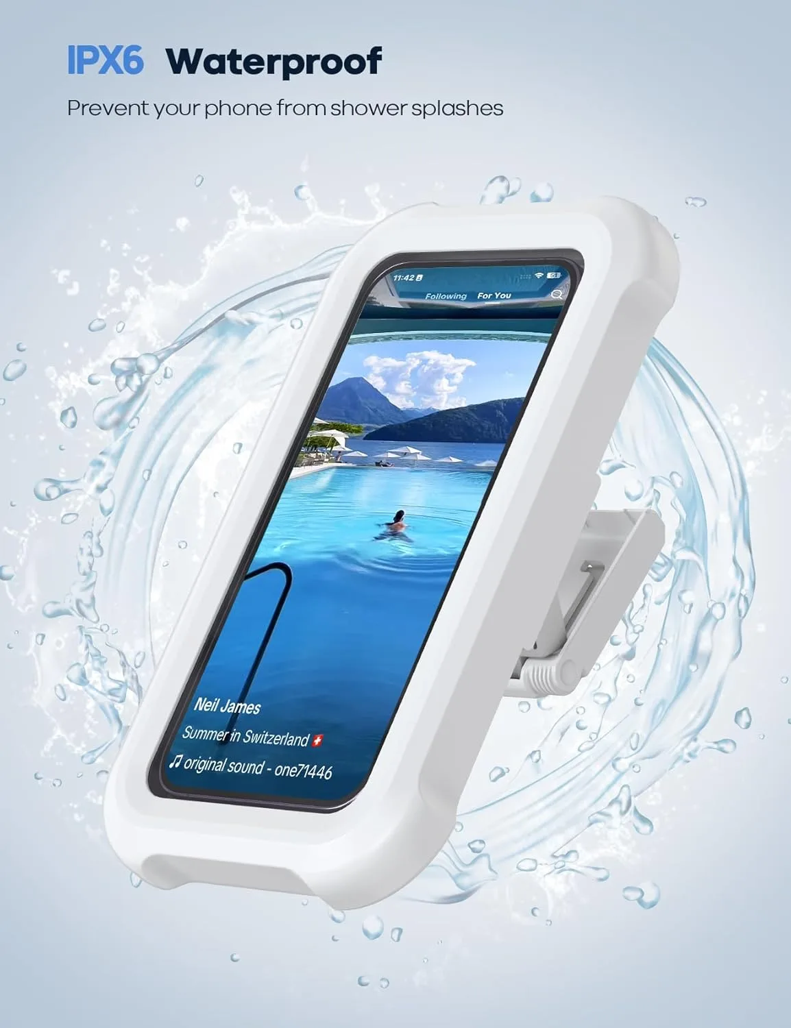 Lamicall Shower Phone Holder Waterproof 480° Rotatable - detail view 2