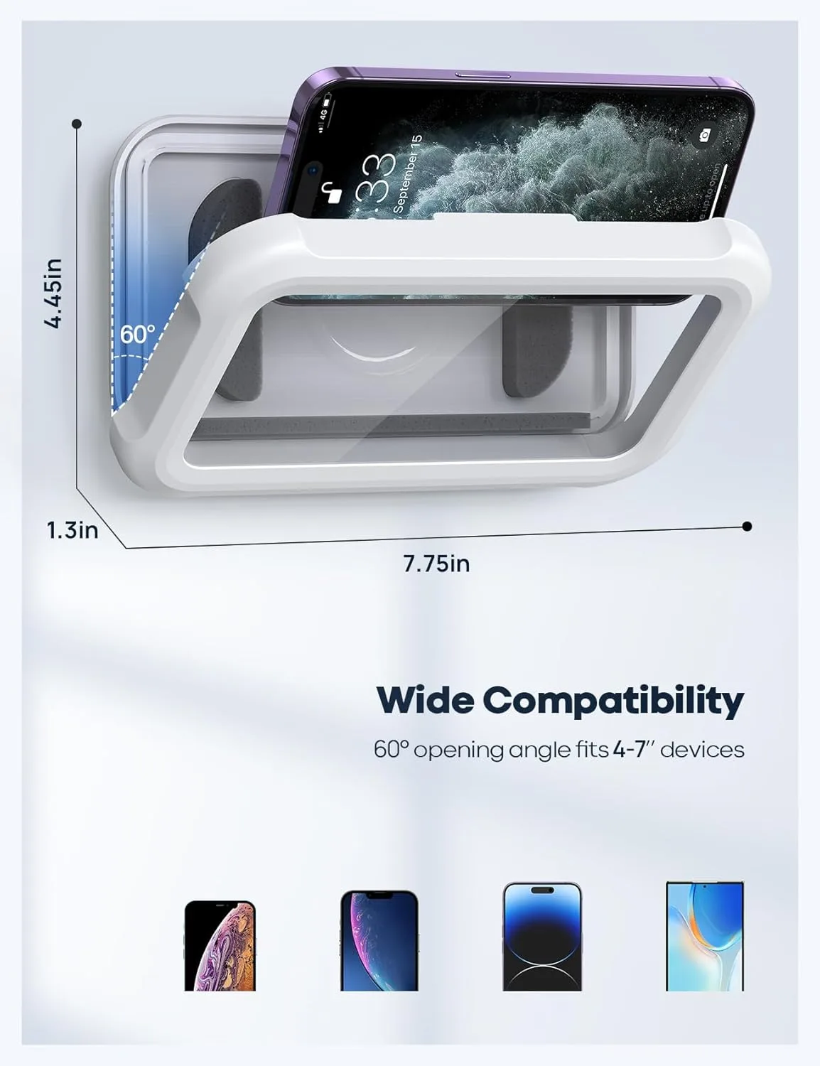 Lamicall Shower Phone Holder Waterproof 480° Rotatable - detail view 5