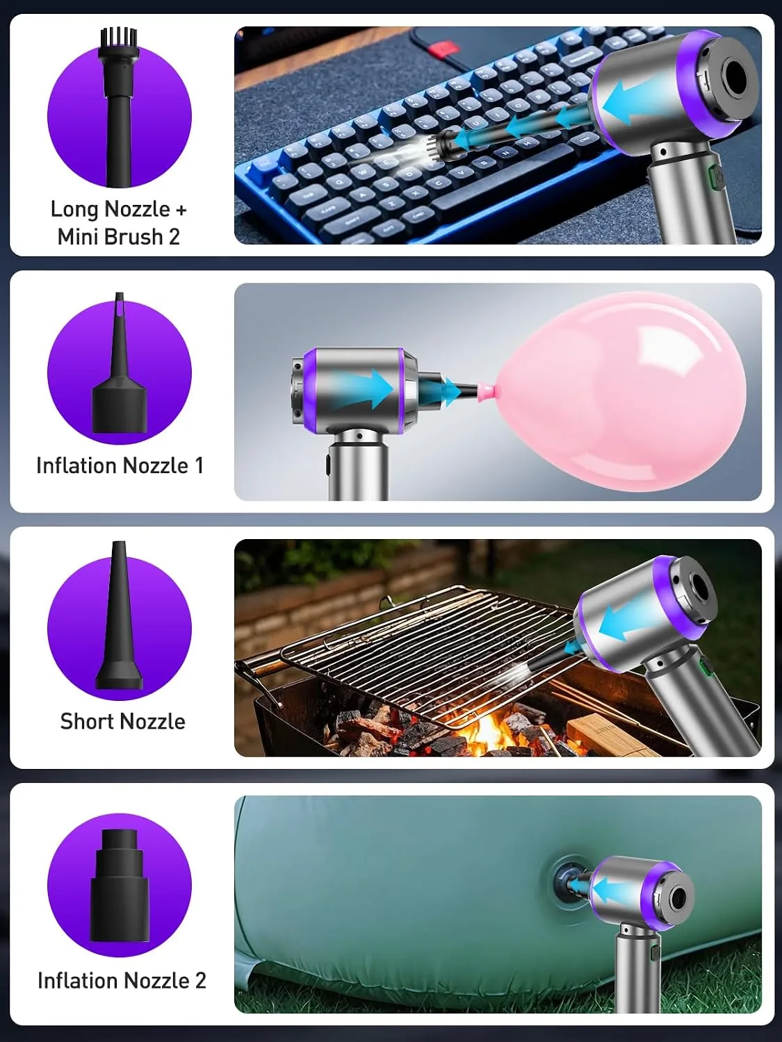 Mini Car Vacuum Cleaner 4-in-1 Cordless Handheld - detail view 5