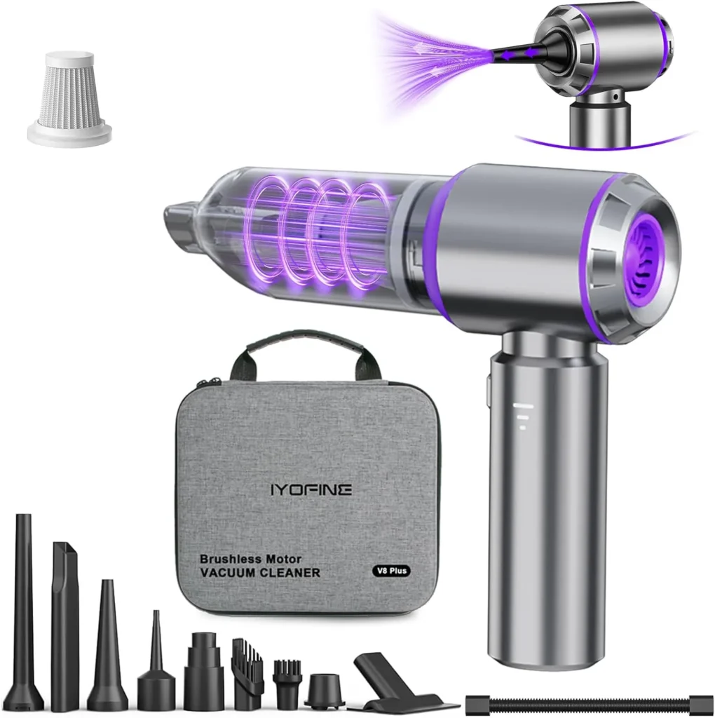 Vacuum Air Duster Super Power Mini Car Vacuum Cleaner 4-in-1