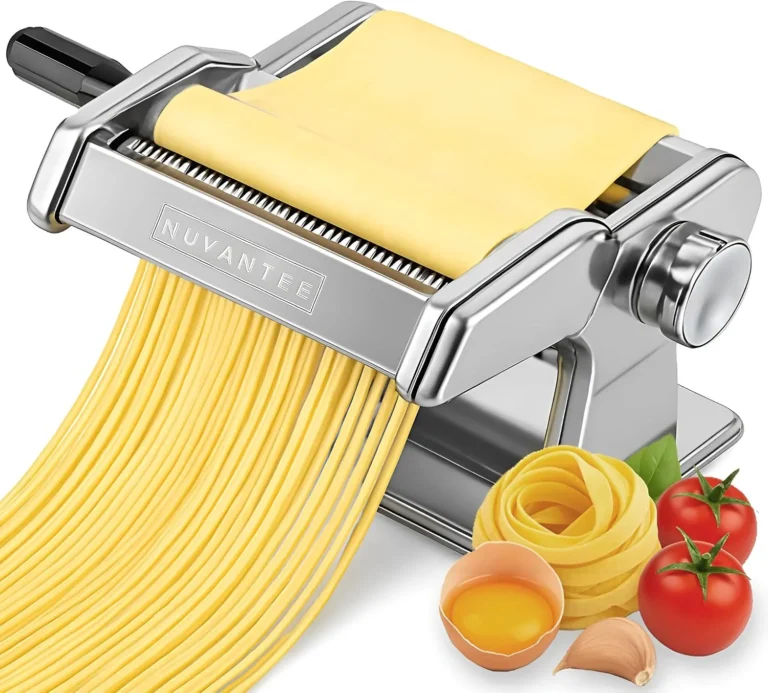 Nuvantee Pasta Maker with Adjustable Thickness Settings and 2 Width Cutters