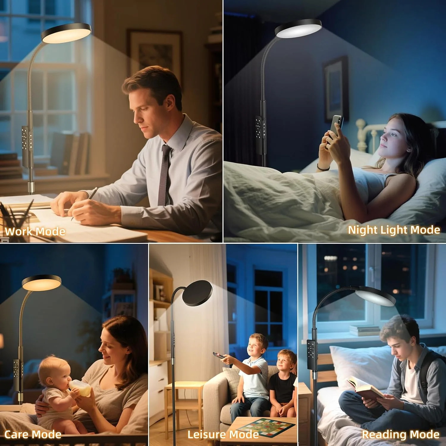 PACOVY Floor Lamp – Adjustable 120 LED Reading Light - detail view 5