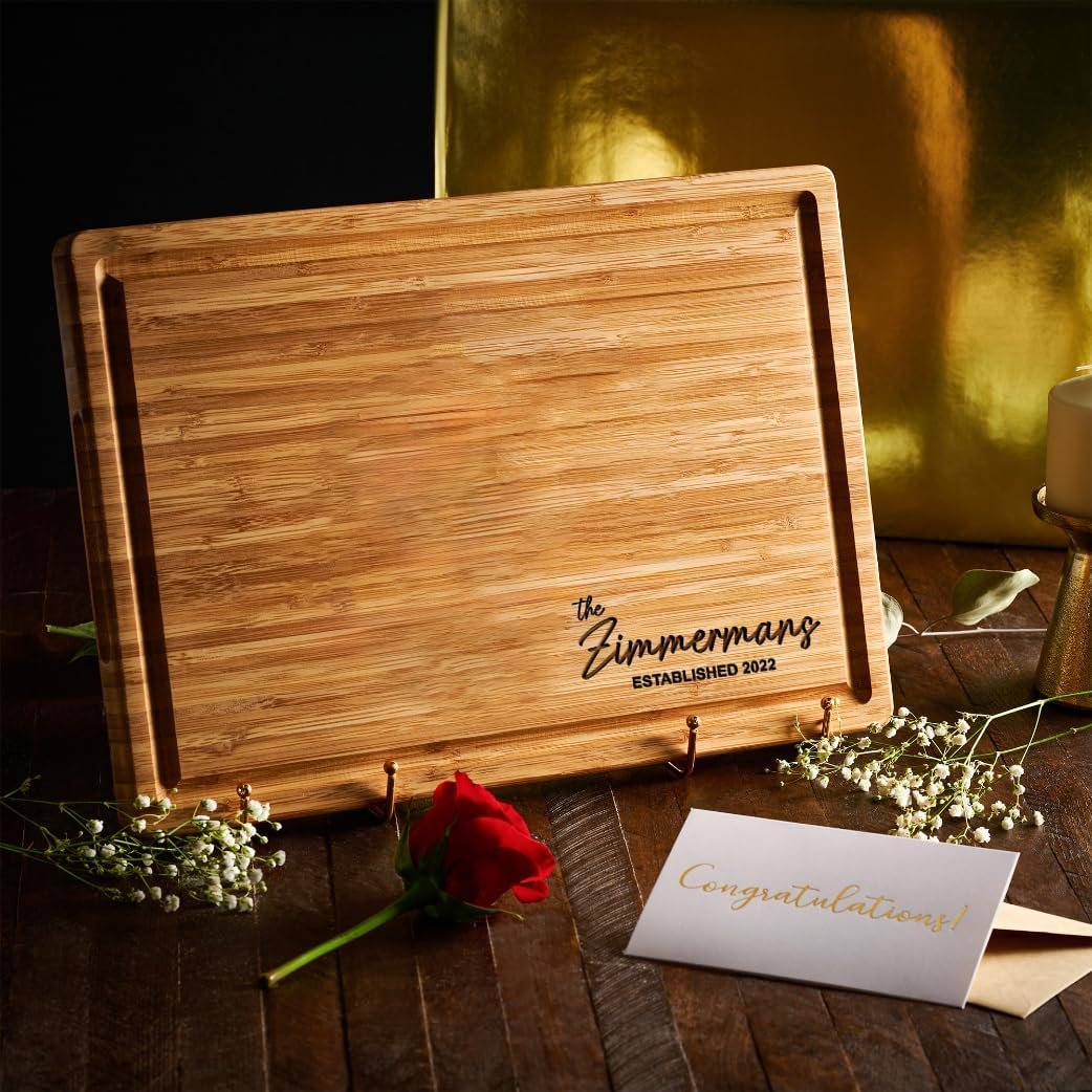 Personalized Bamboo Cutting Board, Custom Engraved - detail view 7