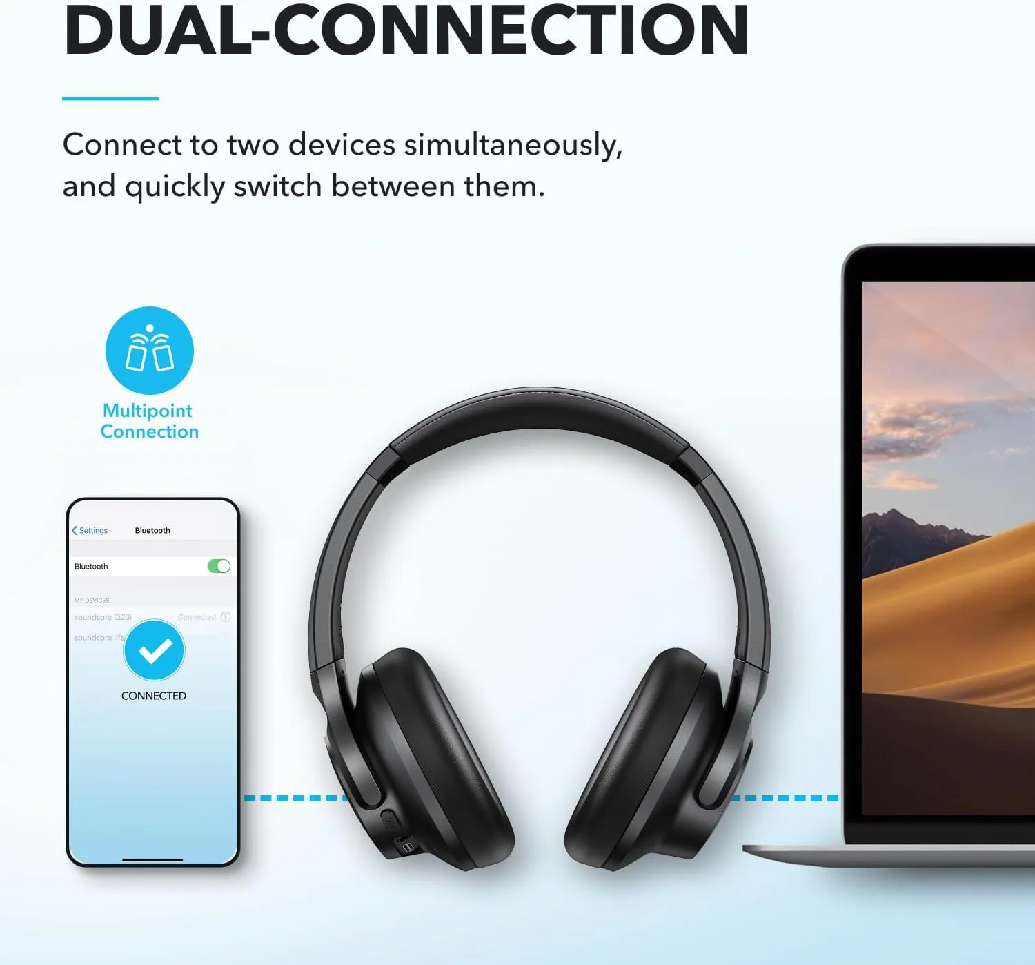 Soundcore Q20i Hybrid Active Noise Cancelling Headphones - detail view 6
