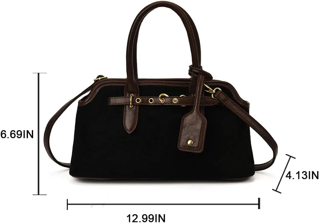 Suede Tote Bag for Women Faux Suede Handbag Slouchy - detail view 6