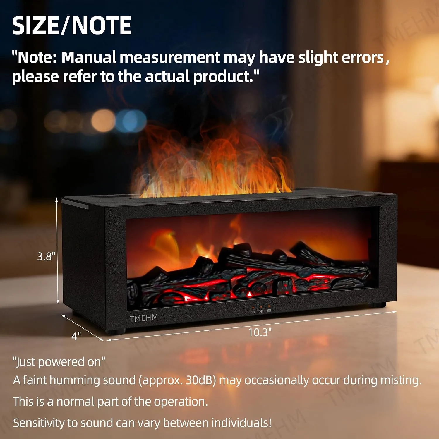 TMEHM Essential Oil Diffuser with Fireplace Flame Effect - detail view 1