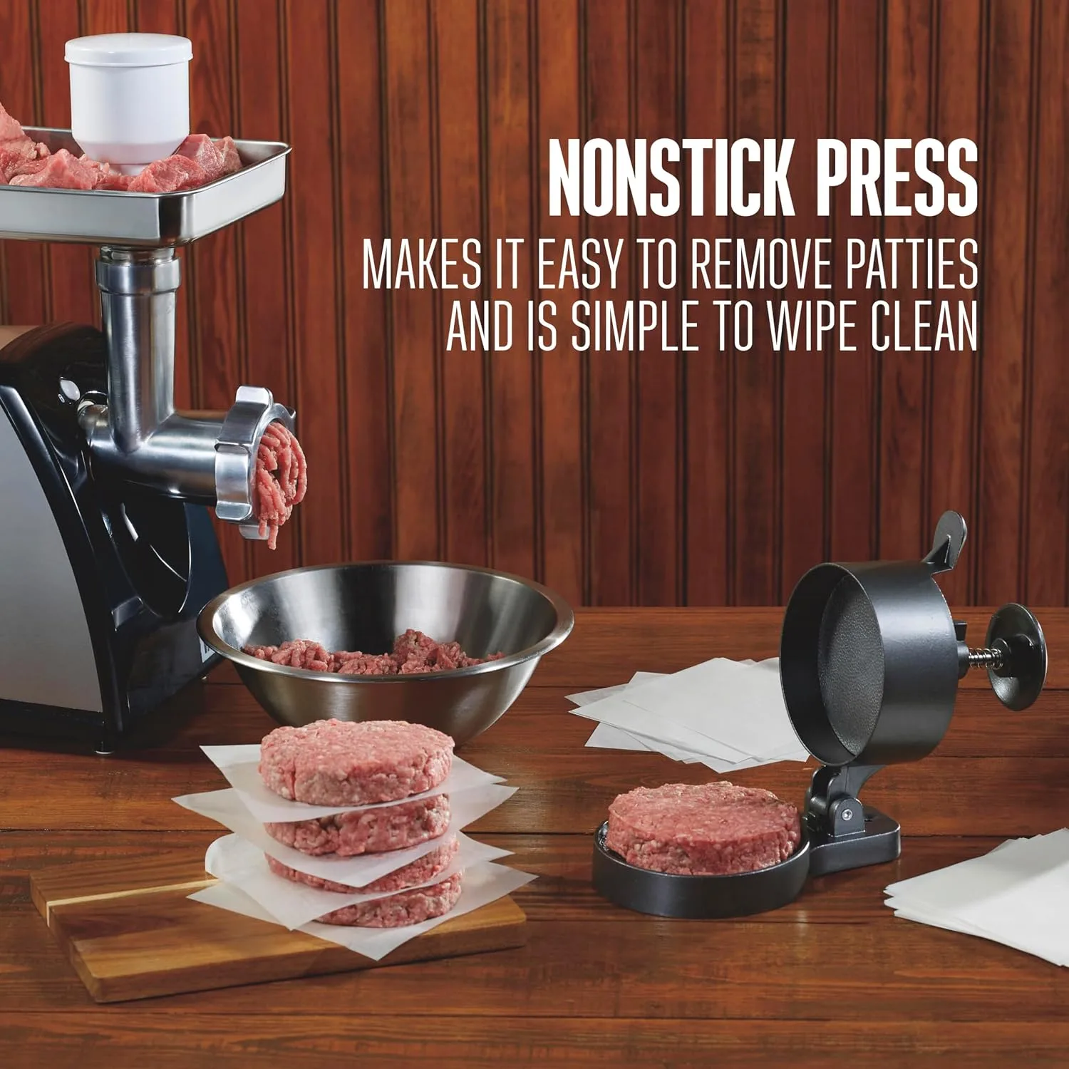 Weston Single Burger Press, 4.5" Adjustable Patty Maker - detail view 5
