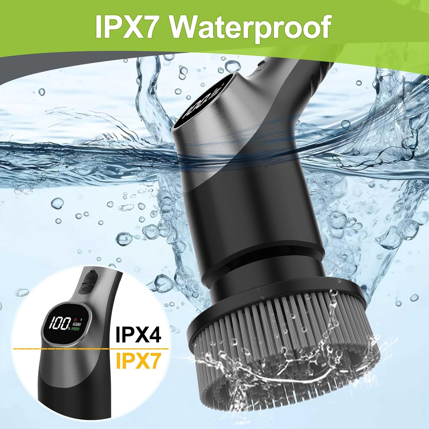 WKY-Electric Spin Scrubber - 10-in-1 Cordless Shower Scrubber & Cleaning Brush with Extendable Handl - detail view 6